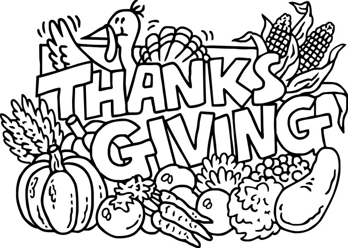 Happy Thanksgiving Coloring Pages For Kids
