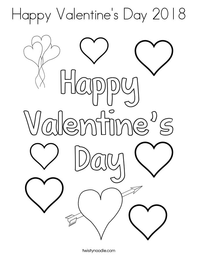 685x886 Happy Valentine's Day 2018 Coloring Page