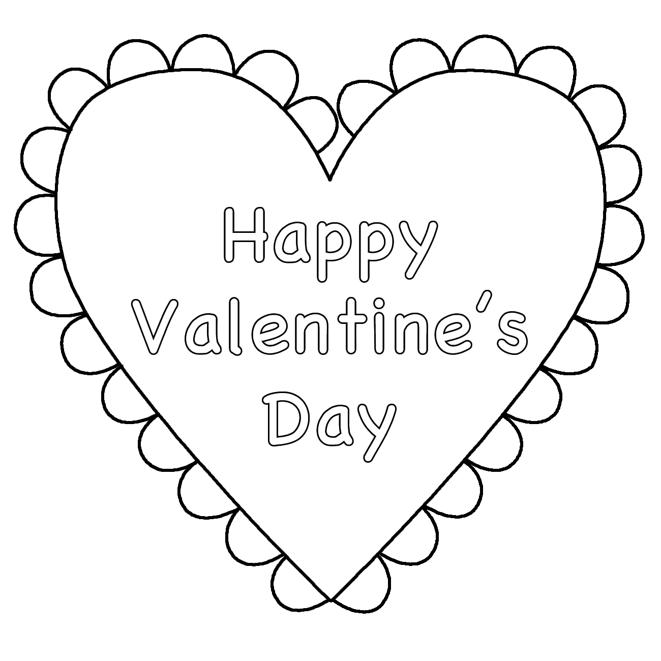 1300x1300 Happy Valentines Day Free Coloring Page Adults, Love, Valentines