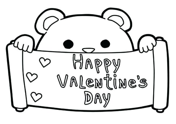 600x423 Coloring Pict Cute Happy Valentines Day Coloring Page
