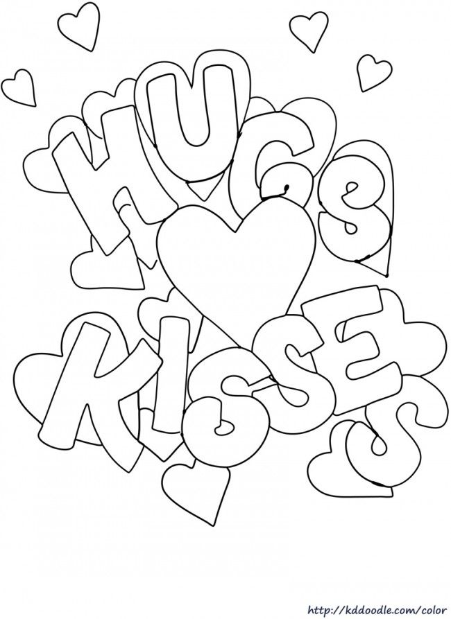 650x893 Free Printable Valentine's Day Coloring Page From Kddoodle. Muah