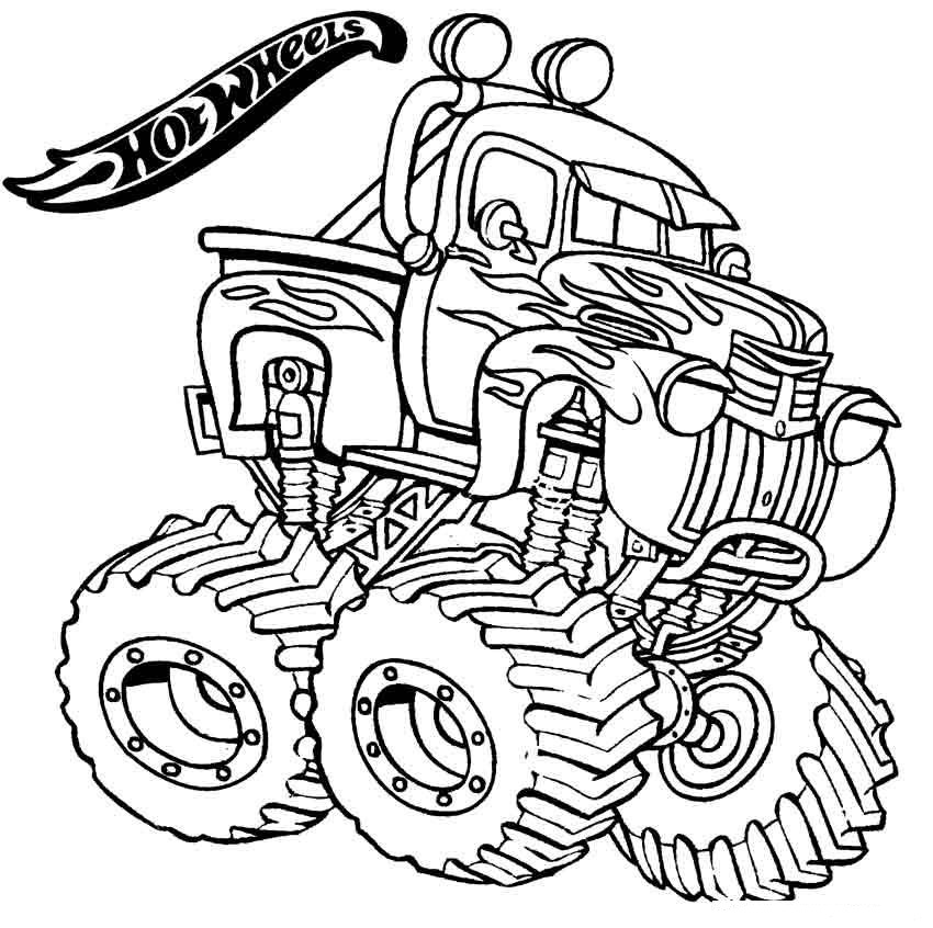 Monster Truck Hot Wheels Coloring Page 850x846 Monster Truck Hot Wheels Coloring Page