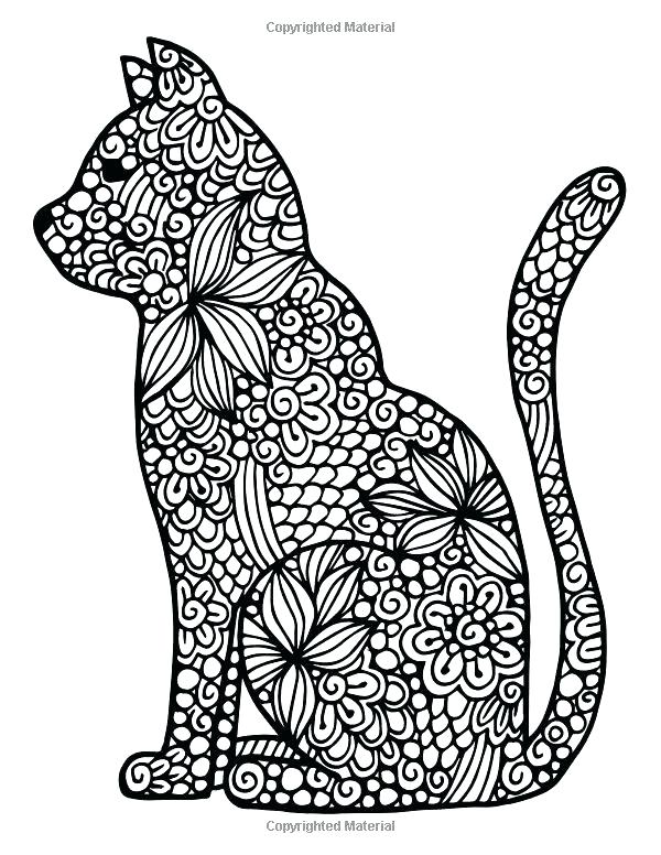 600x776 Cat Coloring Pages For Adults Free Printable Cat Coloring Pages