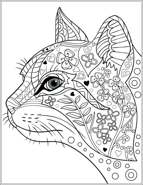 570x738 Adult Coloring Book Pages Adult Colouring Cats Dogs Inspiration