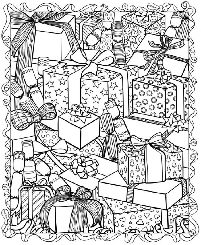 700x854 Hard Christmas Colouring Relaxing Holiday Coloring Pages 12