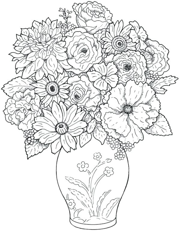 Flower Printable Coloring Pages Adults Printable Coloring Hard 600x773 Flower Printable Coloring Pages Adults Printable Coloring Hard