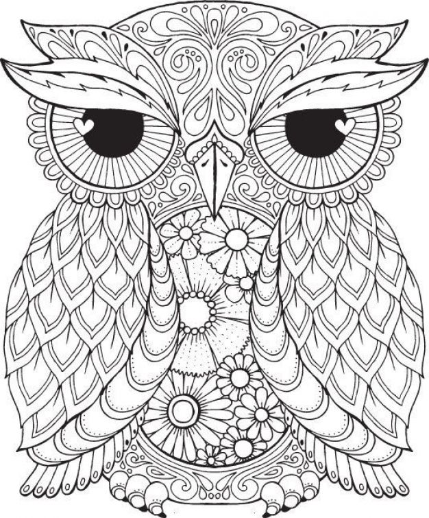 Free Difficult Coloring Picture Of An Owl To Print For Adults 626x755 Free Difficult Coloring Picture Of An Owl To Print For Adults