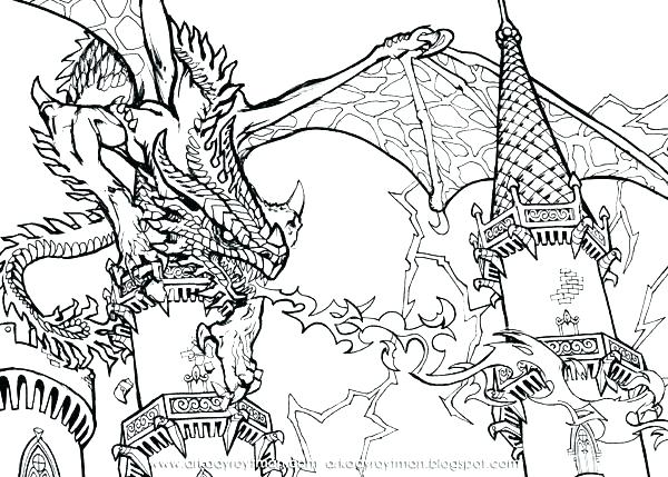 Dragon Coloring Page 600x429 Dragon Coloring Page