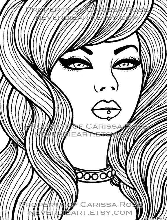 576x756 Digital Download Print Your Own Coloring Book Outline Page
