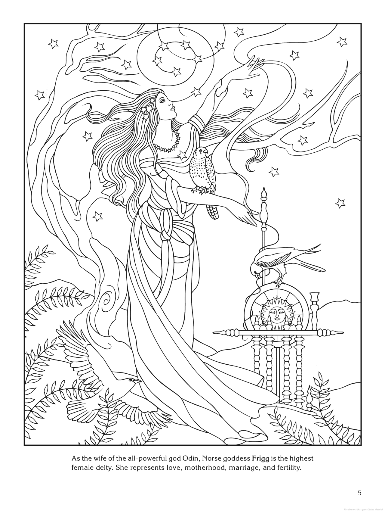 1280x1707 Goddess Coloring Page