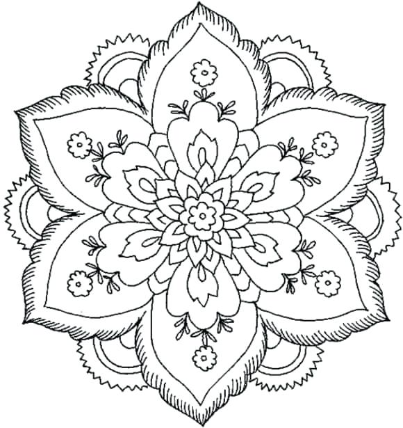 580x615 Rangoli Patterns Colouring Sheets Hard Coloring Pages 1 Coloring