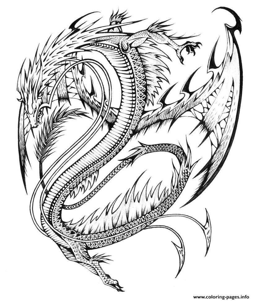 820x974 Fascinating Hard Dragon Coloring Pages For Adults Artcommissionme