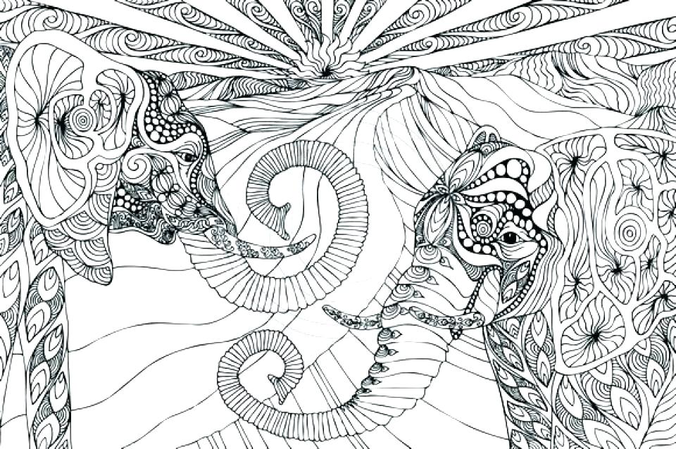 960x638 Elephant Coloring Page