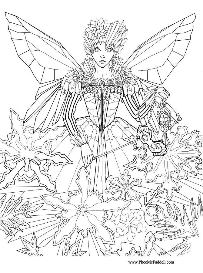 Hard Fairy Coloring Pages