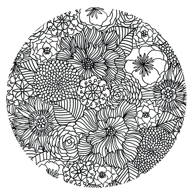 640x643 Hard Coloring Pages Of Flowers Hard Flower Coloring Pages