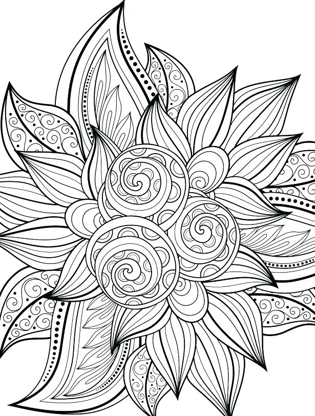 615x812 Hard Flower Coloring Pages Free Printable Coloring Pages