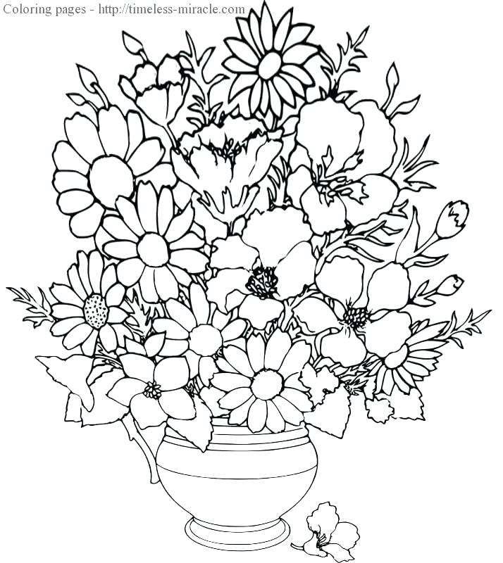 714x800 Coloring Pages Or Flower Coloring Pages For Adults Pictures Hard