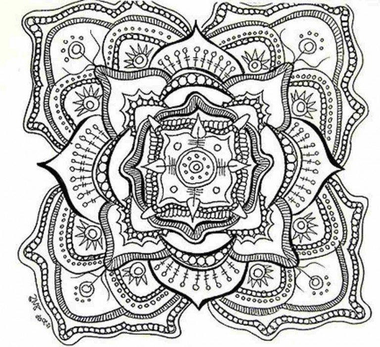 768x701 Difficult Mandala Coloring Pages Hard Mandala Coloring Pages Free