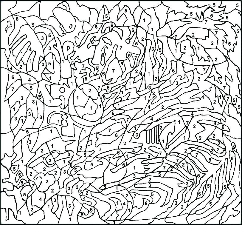 Hard Color By Number Coloring Pages 812x754 Hard Color By Number Coloring Pages