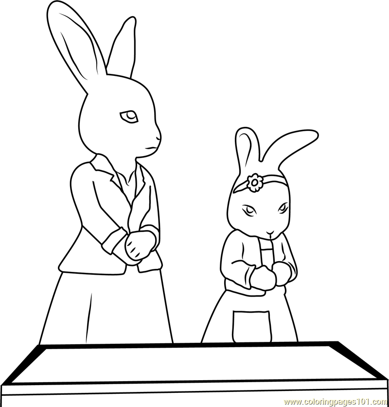 Peter Rabbit And Lily Bobtail Coloring Page 800x837 Peter Rabbit And Lily Bobtail Coloring Page
