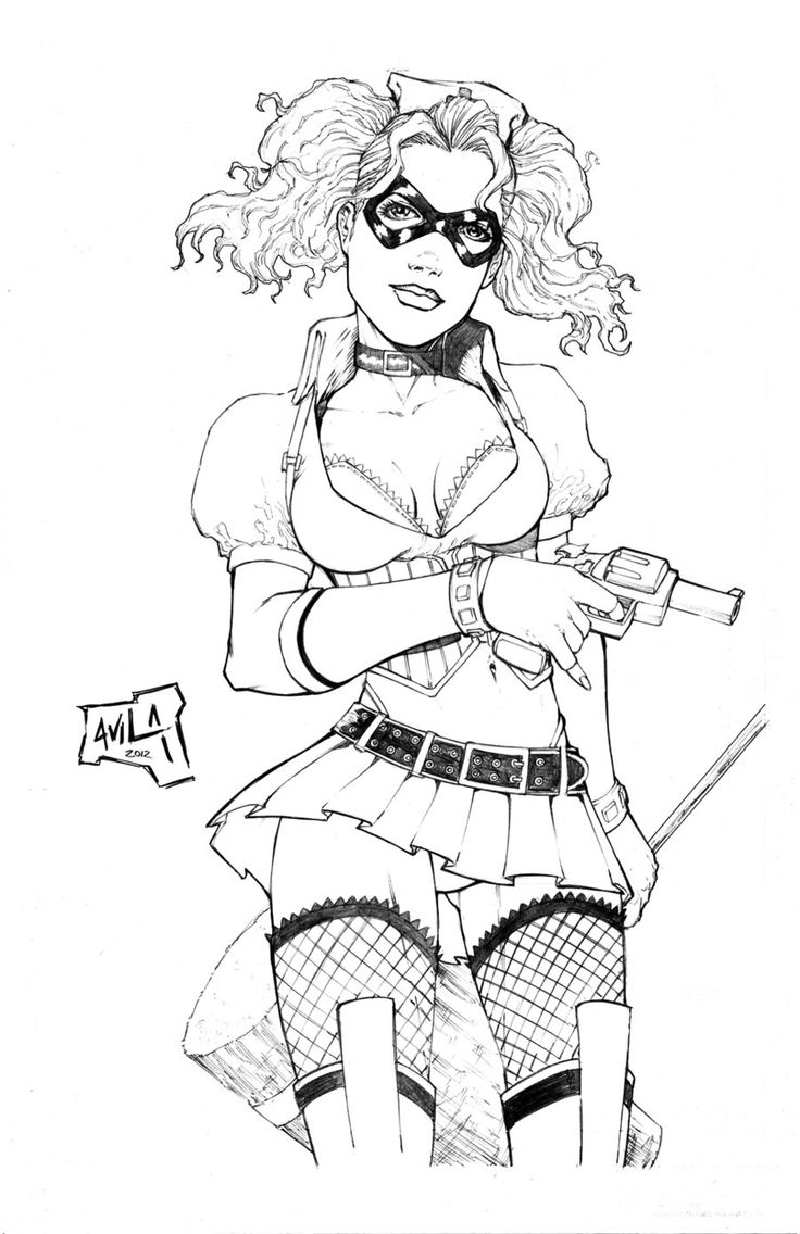 736x1136 Amazing Harley Quinn Coloring Pages For Adults