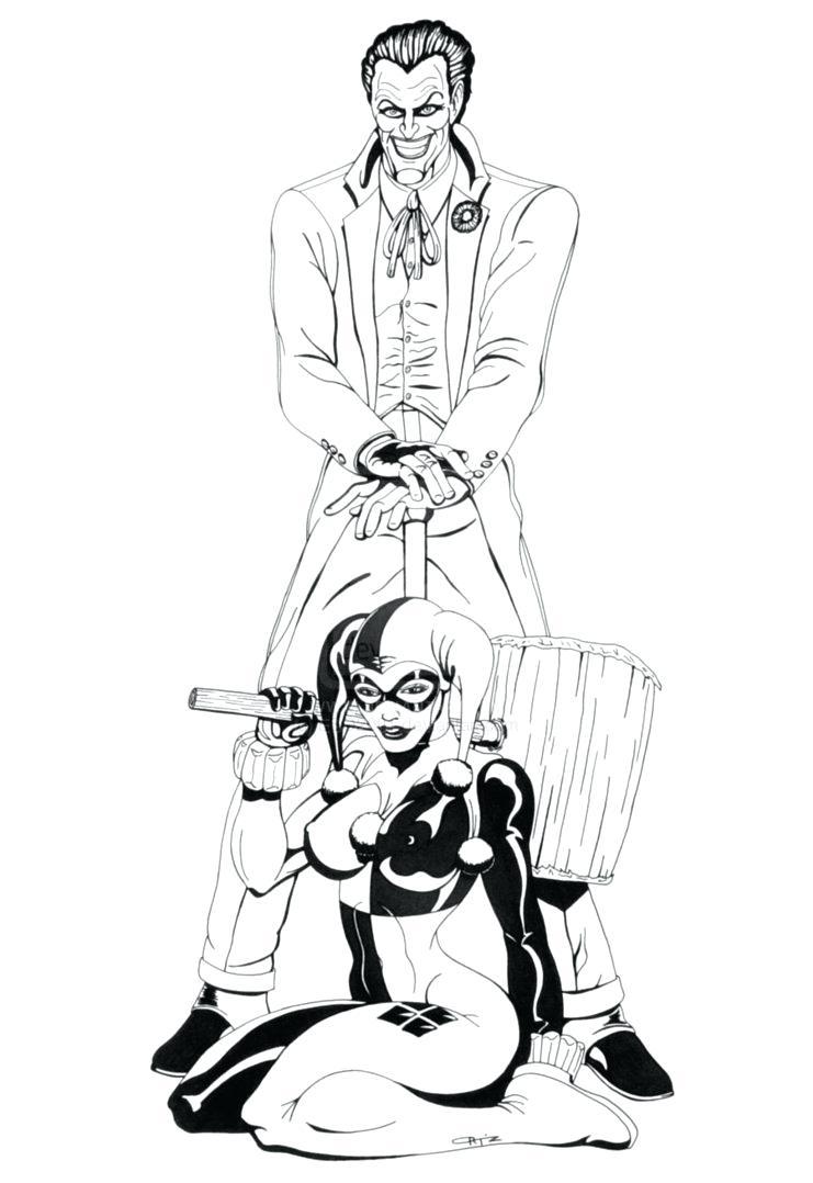 741x1078 Successful Harley Quinn And The Joker Coloring Pages Surprising