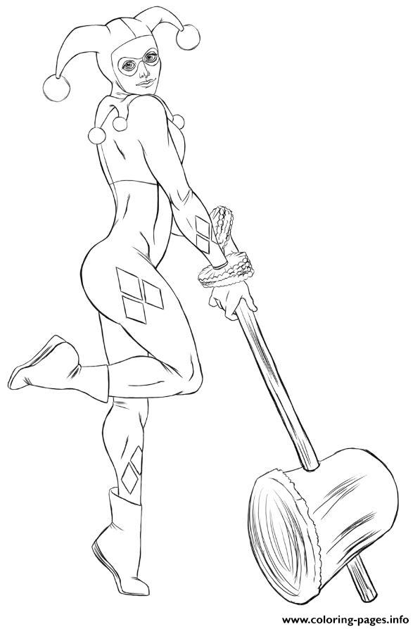 597x894 Charming Decoration Harley Quinn Coloring Book Pages Free