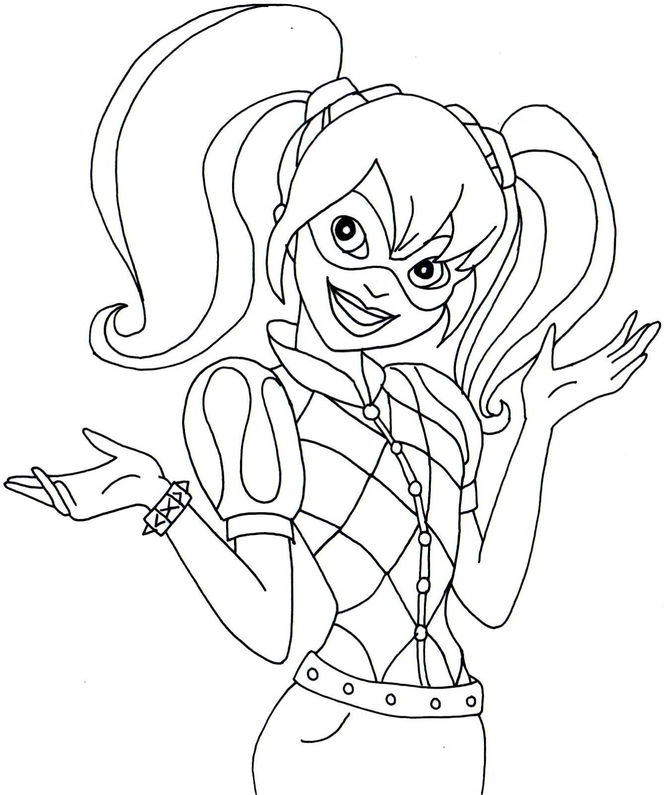 Free Printable Super Hero High Coloring Page For Harley Quinn 1352x1600 Free Printable Super Hero High Coloring Page For Harley Quinn