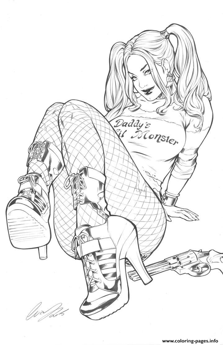 Harley Quinn By Elias Chatzoudis Coloring Pages Printable 719x1112 Harley Quinn By Elias Chatzoudis Coloring Pages Printable