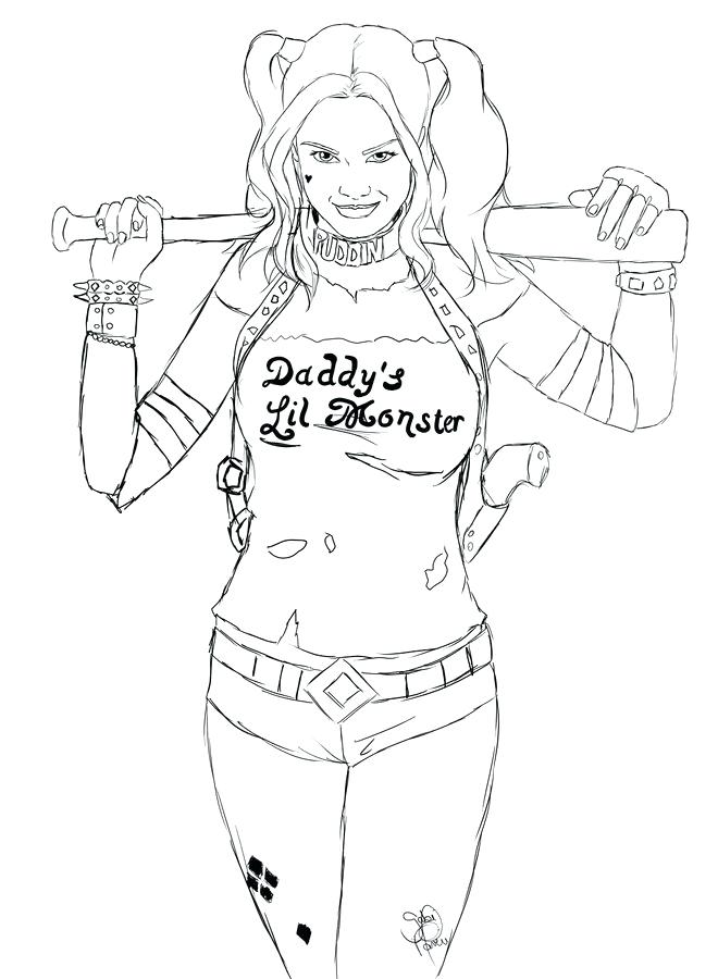 Harley Quinn Coloring Pages Coloring Pages Coloring Pages 660x900 Harley Quinn Coloring Pages Coloring Pages Coloring Pages