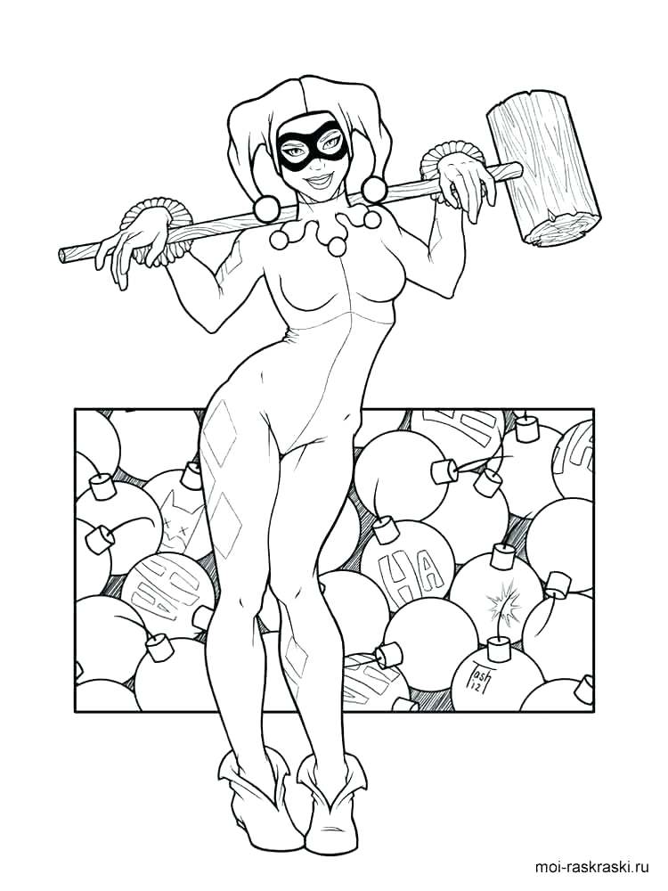 Harley Quinn Logo Coloring Pages Ideas For Adults 750x1000 Harley Quinn Logo Coloring Pages Ideas For Adults