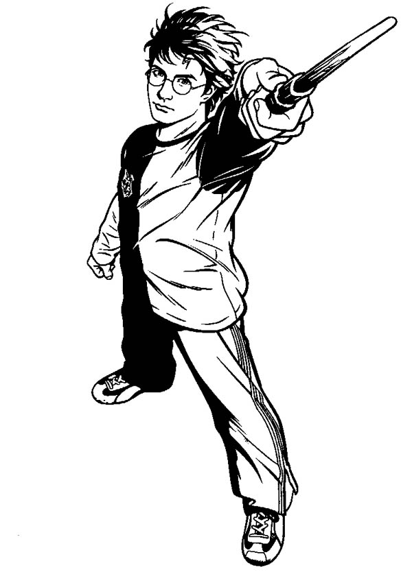 600x834 How To Draw Harry Potter Coloring Page