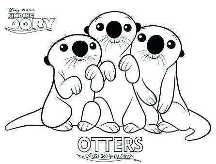 Otter Coloring Page Cartoon Finding Dory Otters Coloring Page 446x338 Otter Coloring Page Cartoon Finding Dory Otters Coloring Page