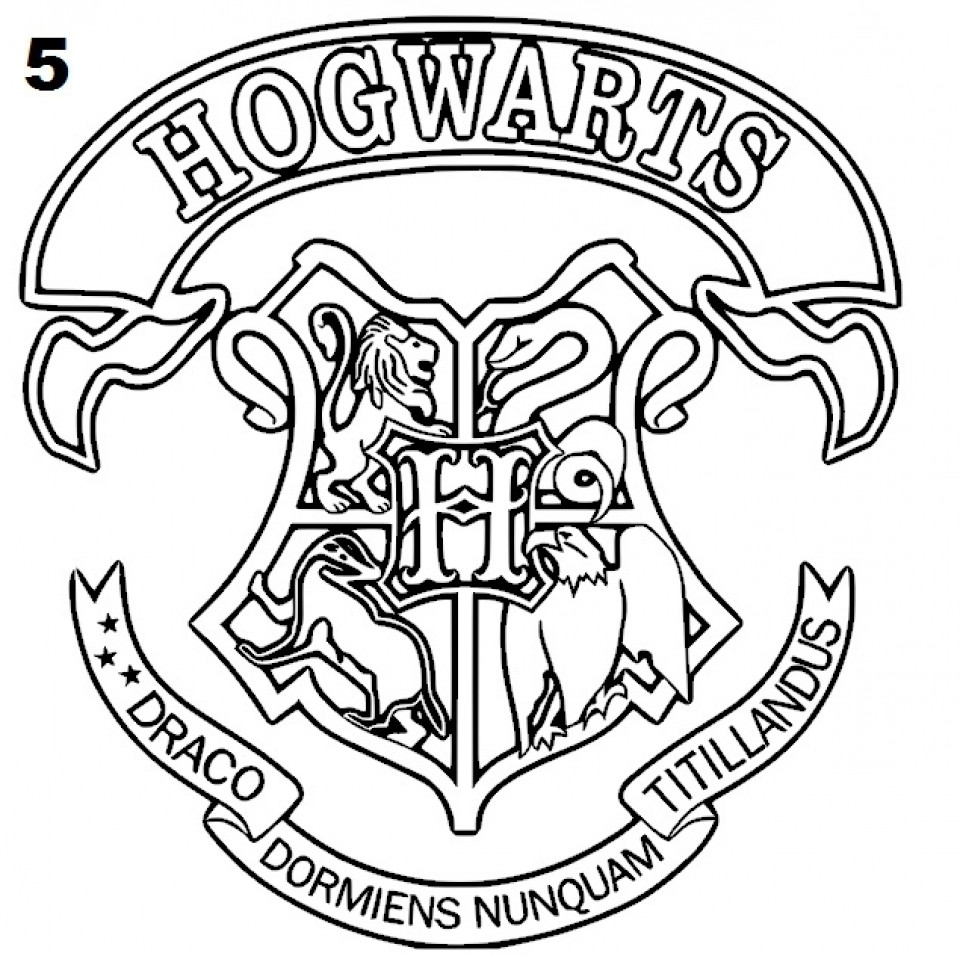 960x956 Harry Potter Coloring Pages Hogwarts Crest Home Exceptional Page
