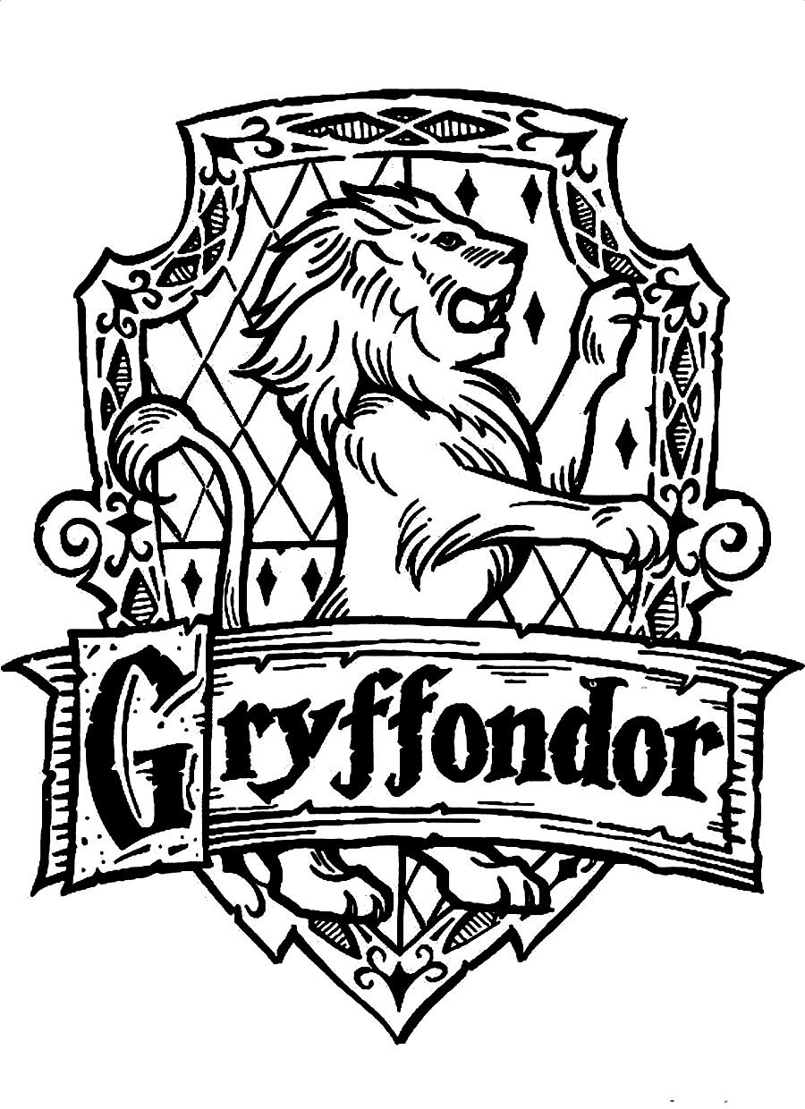 900x1240 Amazing Gryffindor Crest Coloring Page Download And Print Symbol