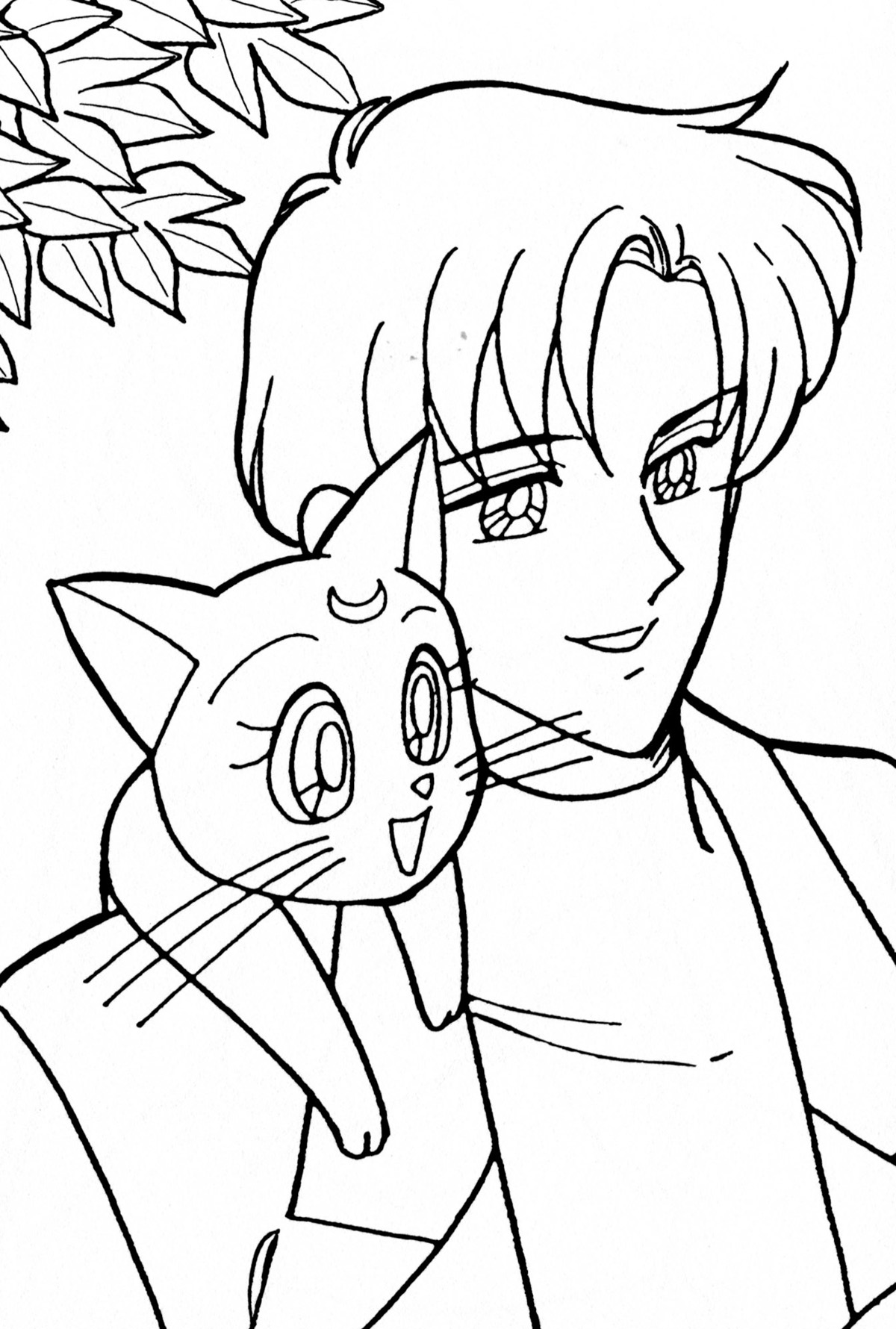 Mamoru And Luna Coloring Page 1200x1780 Mamoru And Luna Coloring Page