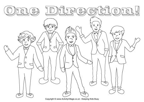 One Direction Colouring Page 460x325 One Direction Colouring Page