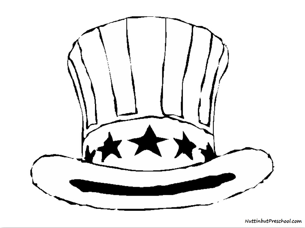 1024x768 Fourth Of July Hat (Coloring Page) Nuttin' But Preschool