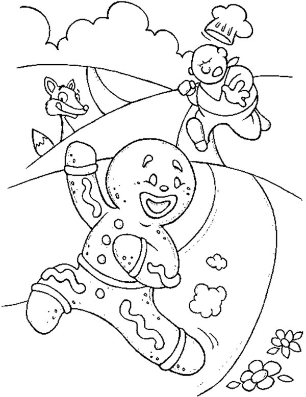 600x779 Gingerbread Men Runaway Fro Chef Coloring Page Coloring Sun