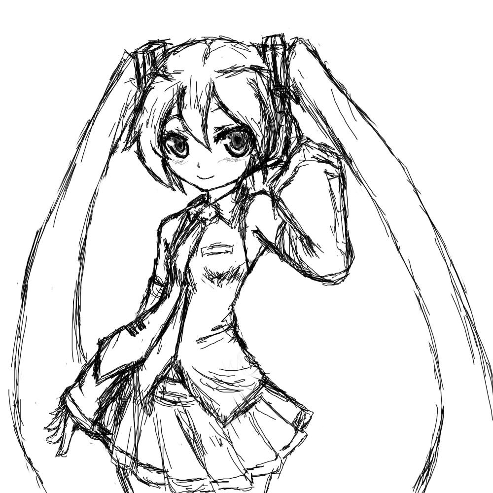 1000x1000 Hatsune Miku Chibi Coloring Pages Hatsune Miku Coloring Pages