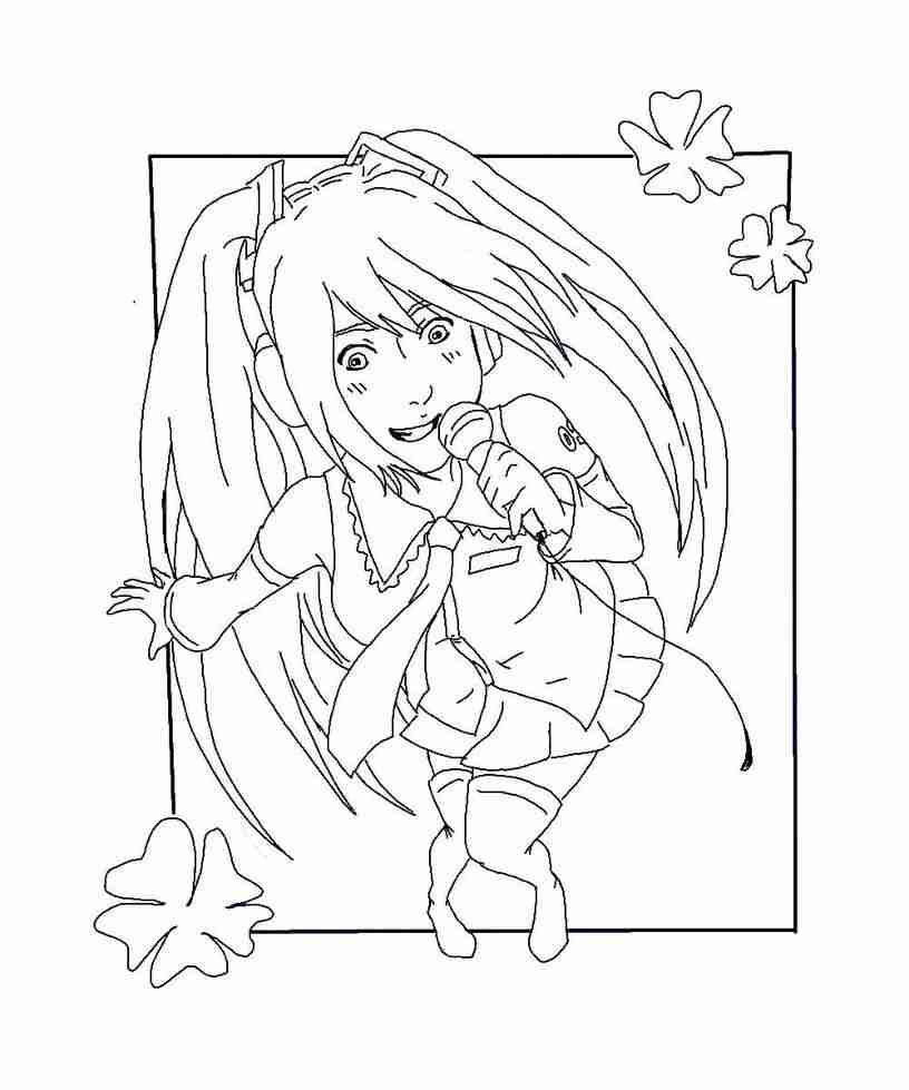 816x979 Hatsune Miku Chibi Coloring Pages Throughout Olegratiy