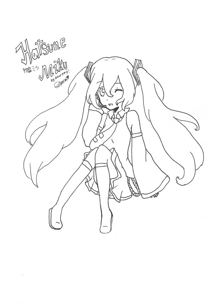 752x1062 Hatsune Miku Colouring Page By Kurapichan