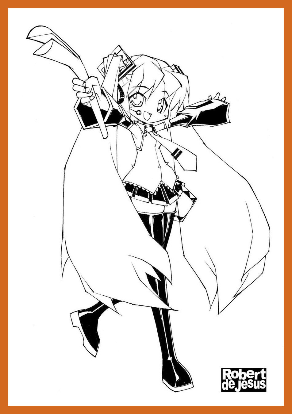 952x1350 The Best Miku Line Art By Banzchan On Of Hatsune Coloring Pages