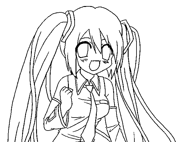 600x470 Hatsune Miku Coloring Pages Miku Hatsune Vocaloid Coloring Page