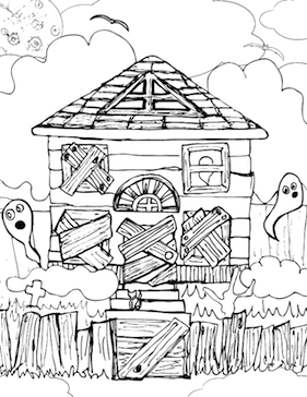 Haunted House Coloring Page.png 281x364 Haunted House Coloring Page.png