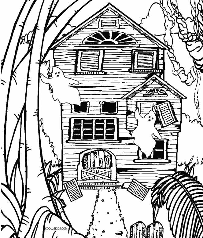 Printable Haunted House Coloring Pages For Kids Cool2bkids 664x780 Printable Haunted House Coloring Pages For Kids Cool2bkids
