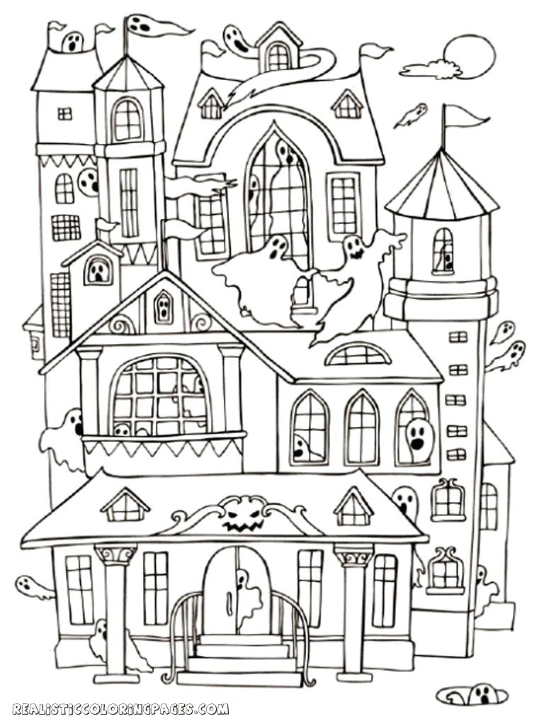 Special Coloring Pages Of Haunted Houses House 768x1024 Special Coloring Pages Of Haunted Houses House