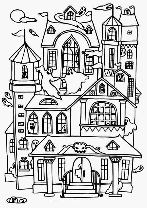 Halloween Coloring Pages Haunted House Free Printable Haunted 601x850 Halloween Coloring Pages Haunted House Free Printable Haunted
