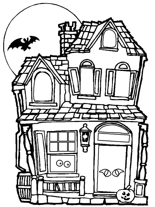 Halloween House Coloring Pages Spooky And Haunted Halloween Day 600x800 Halloween House Coloring Pages Spooky And Haunted Halloween Day