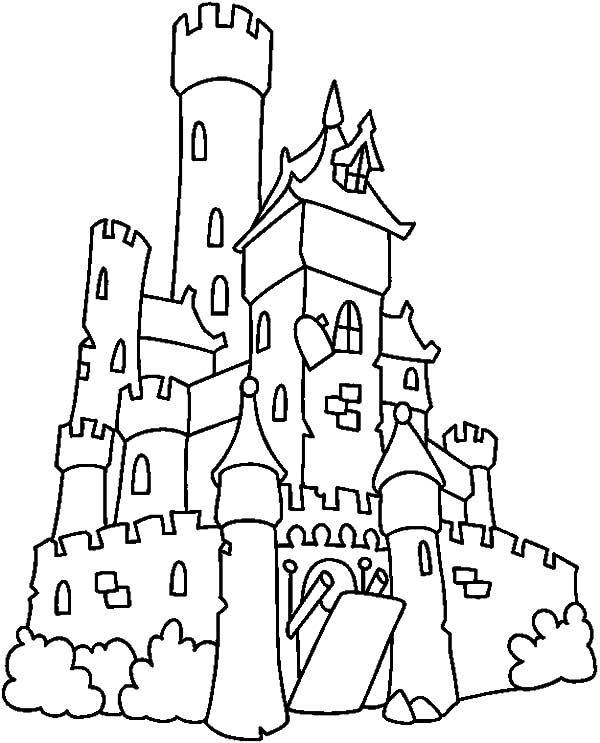 Spooky Castle Coloring Pages Big Castle Haunted House Coloring 600x743 Spooky Castle Coloring Pages Big Castle Haunted House Coloring